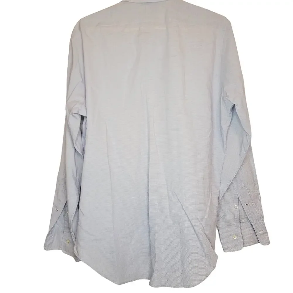 Polo Ralph Lauren Andrew check print button up cotton dress shirt Size 15 Preppy